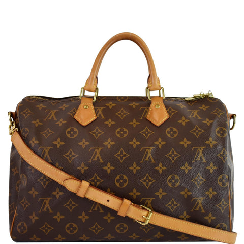 LOUIS VUITTON Speedy 35 Bandouliere Monogram Canvas Shoulder Bag Brown