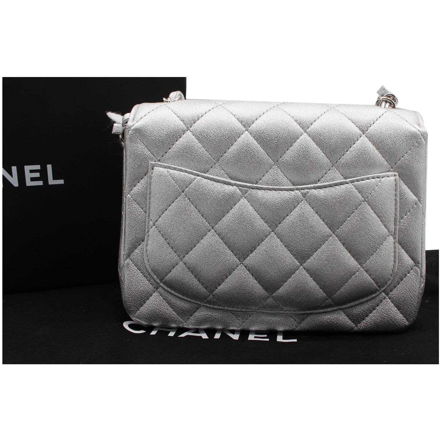 chanel mini flap bag silver