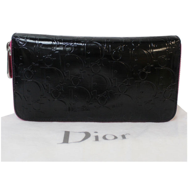 Christian Dior Diorissimo Patent Leather Zip Around Wallet - Black | DDH