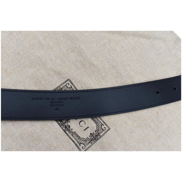 Preowned Gucci Double G Buckle Leather Belt Black - DDH