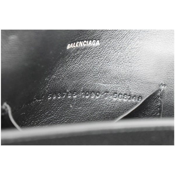 BALENCIAGA Logo Chain Leather Shoulder Bag Black