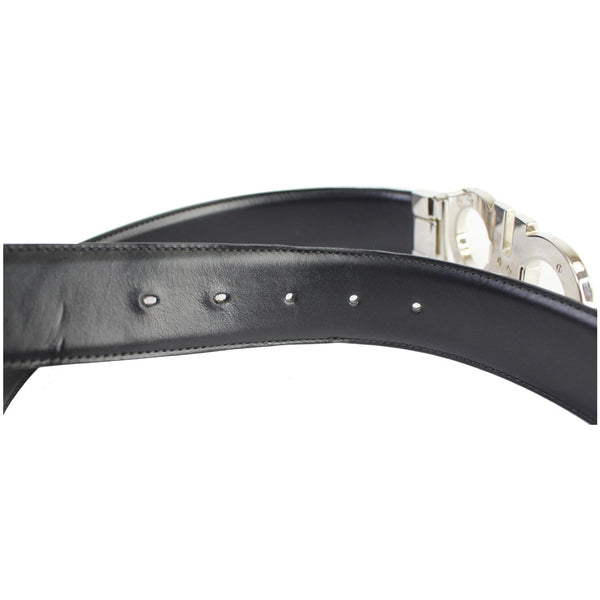 SALVATORE FERRAGAMO Gancini Buckle Reversible Belt Black Size 43