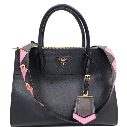 PRADA Paradigme Saffiano Leather Tote Shoulder Bag Black