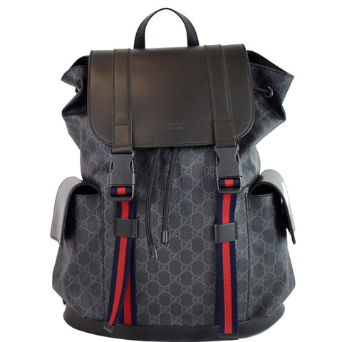 GUCCI GG Supreme Microfiber Backpack Bag 495563 Black