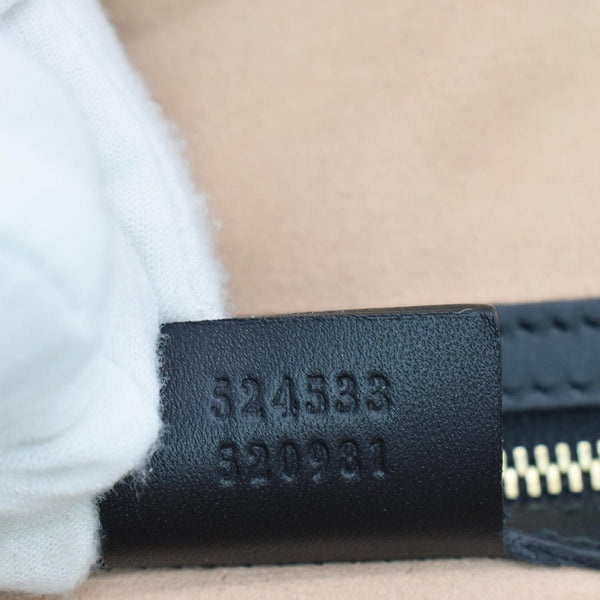 GUCCI Ophidia GG Suede Web Top Handle Crossbody Bag Black 524533