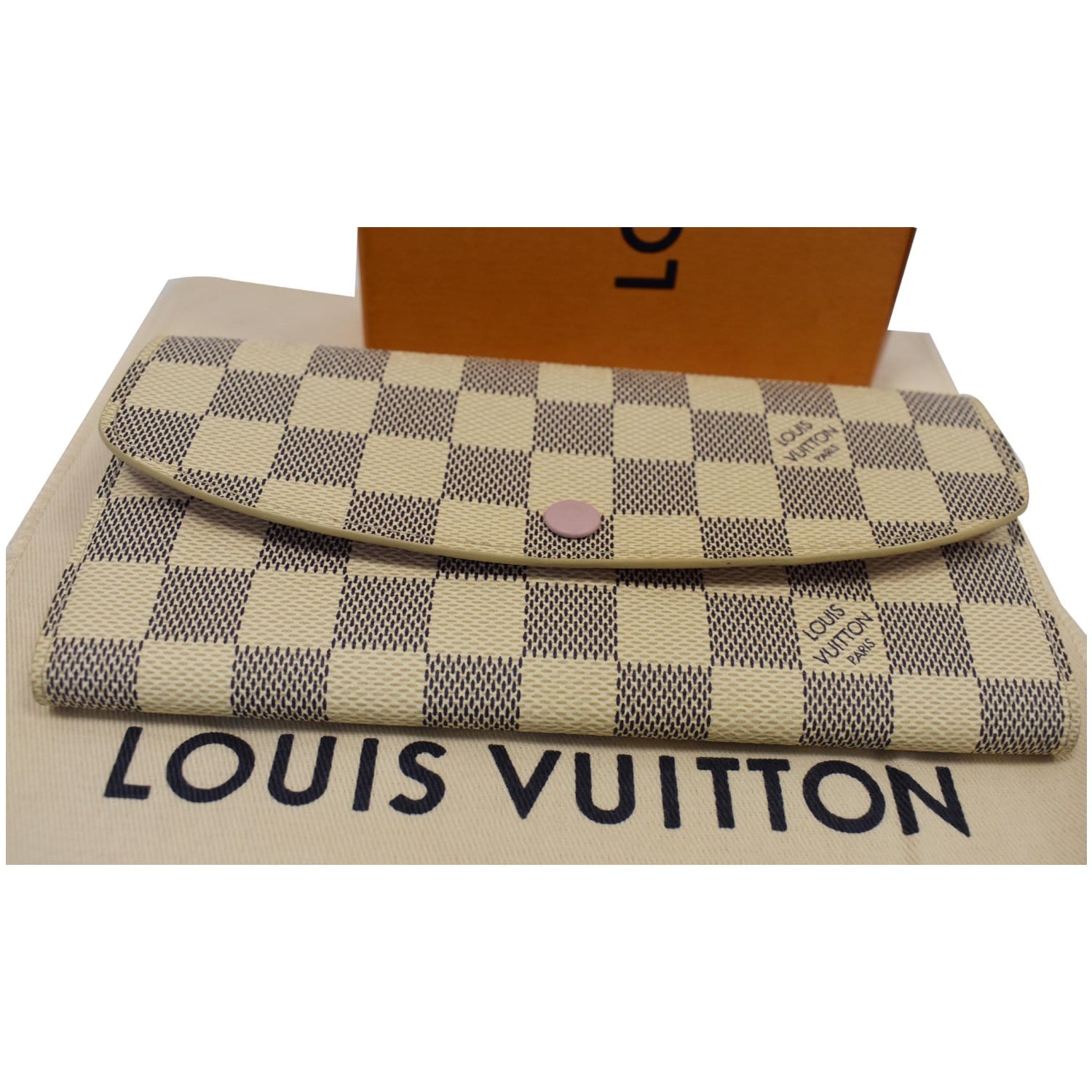 Louis Vuitton Emilie Damier Azur Wallet White/Purple Button