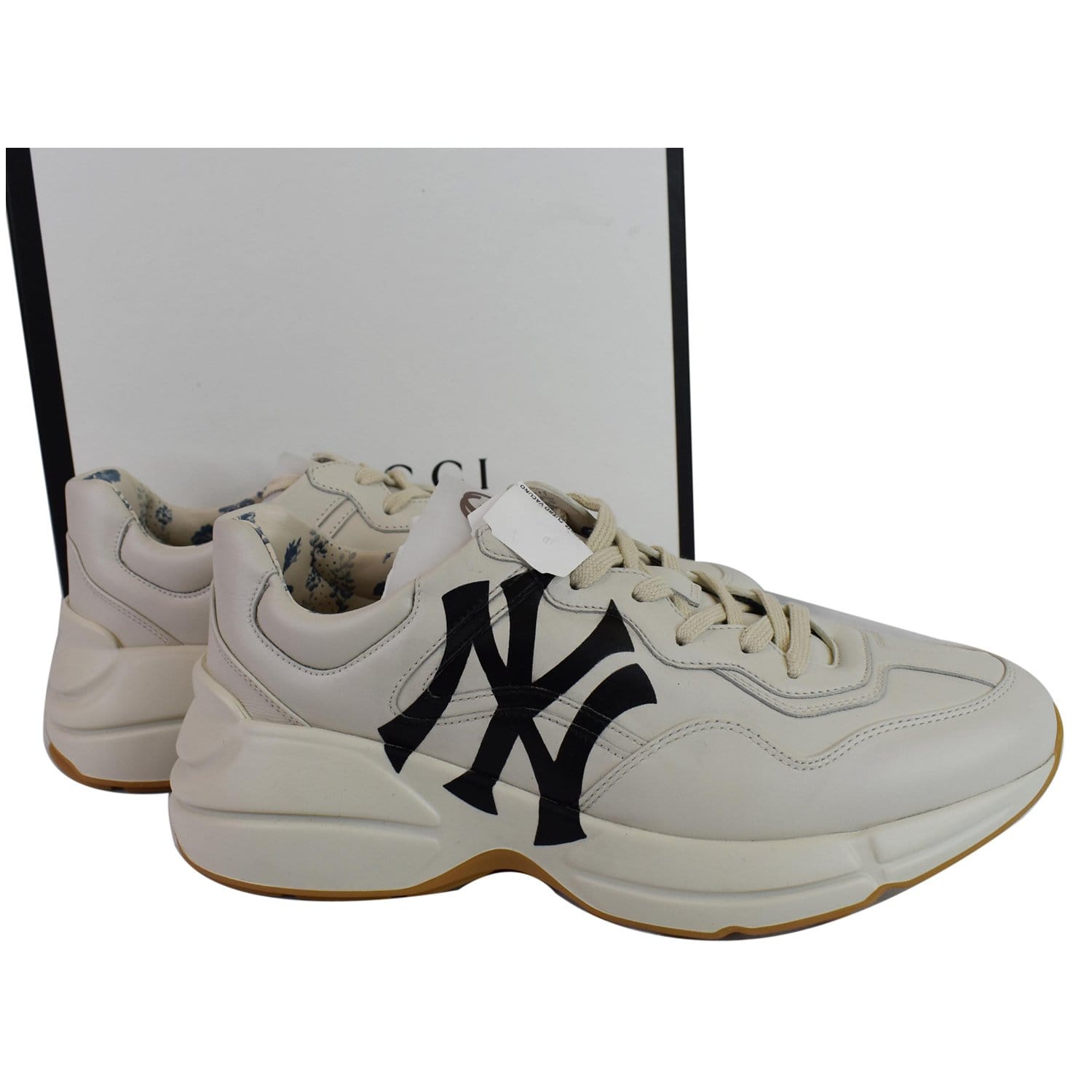 Gucci NY Yankees Leather Sneakers White 548638 US 7