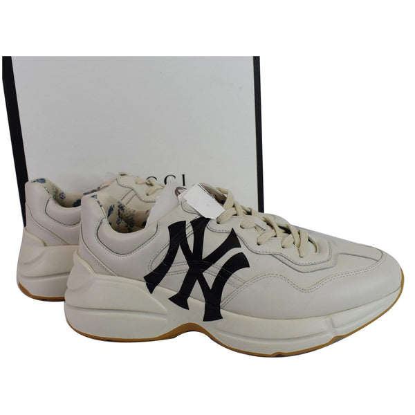Gucci Rhyton NY Yankees Calfskin Leather Sneakers White - side preview