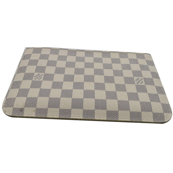 LOUIS VUITTON Neverfull MM Damier Azur Pochette Wristlet Pouch Rose Ballerine