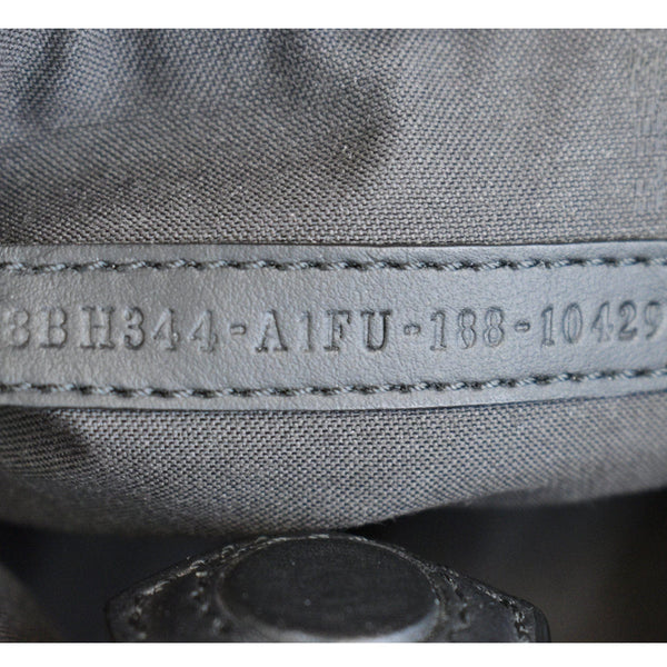 FENDI Raffia Embroidered Python Leather Shoulder Bag Black