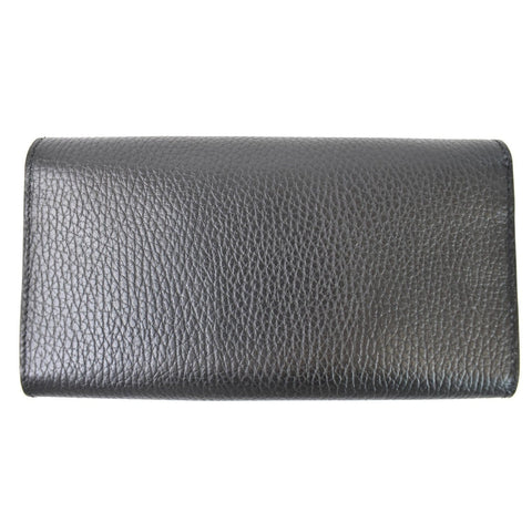 GUCCI GG Interlocking Continental Leather Wallet Black 598166