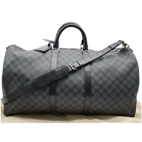 Louis Vuitton Keepall 55 Damier Graphite Bandouliere Travel Bag