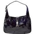 GUCCI Jackie Patent Leather Shoulder Bag Dark Purple 001-3306