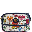 GUCCI Small Flora Canvas Tote Shoulder Bag Blue 550147