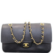 CHANEL Classic Pure Caviar Medium Double Flap Leather Shoulder Bag Black