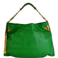 GUCCI 1970 Medium Leather Shoulder Bag Green 290682