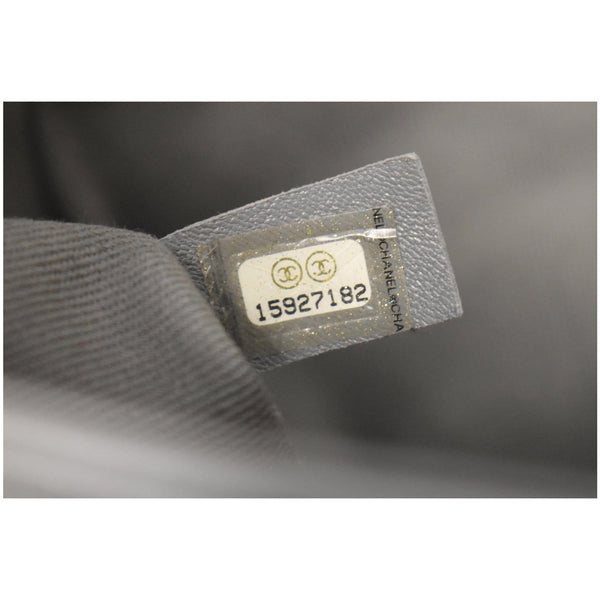 CHANEL Boy Flap with Stingray Lambskin Leather Shoulder Bag Silver