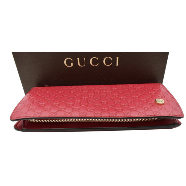 GUCCI Microguccissima Continental GG Monogram Embossed Wallet Red 256930