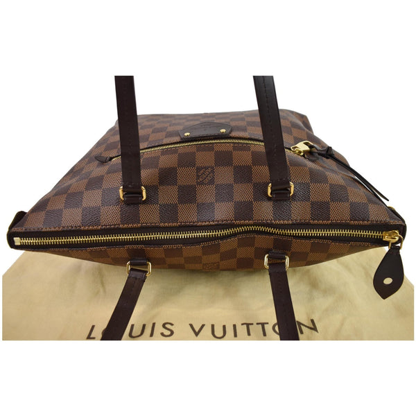 Louis Vuitton Iena PM Damier Ebene Tote Bag Brown - top zip closure