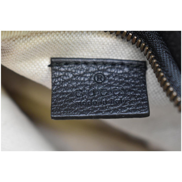 Used Gucci Print Small Leather Belt Waist Bum Bag Black