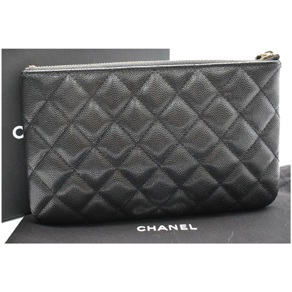 CHANEL French New Wave CC Caviar Quilted Pouch Black