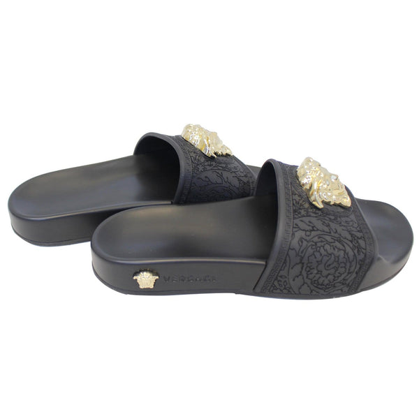 VERSACE Baroque Medusa Slides Sandals - Back View