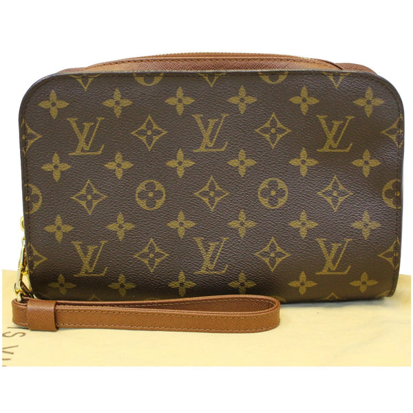 LOUIS VUITTON Orsay Monogram Canvas Clutch Bag Brown