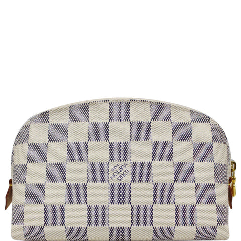 LOUIS VUITTON Damier Azur Cosmetic Pouch White