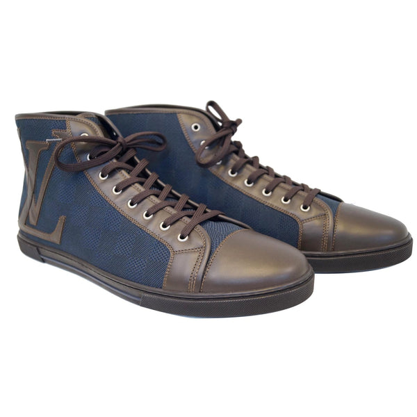 LOUIS VUITTON High Top Damier Geant Sneakers Navy US 13
