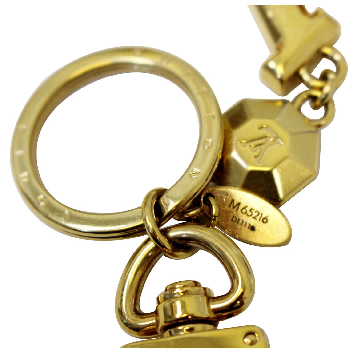 LOUIS VUITTON LV Facettes Bag Charm Key Holder Gold 1302351
