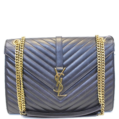 YVES Saint Laurent Large Envelope Chain Shoulder Bag Black