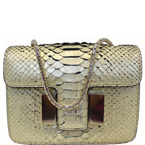 TOM FORD Sienna Python Chain Shoulder Bag Gold - 25% OFF