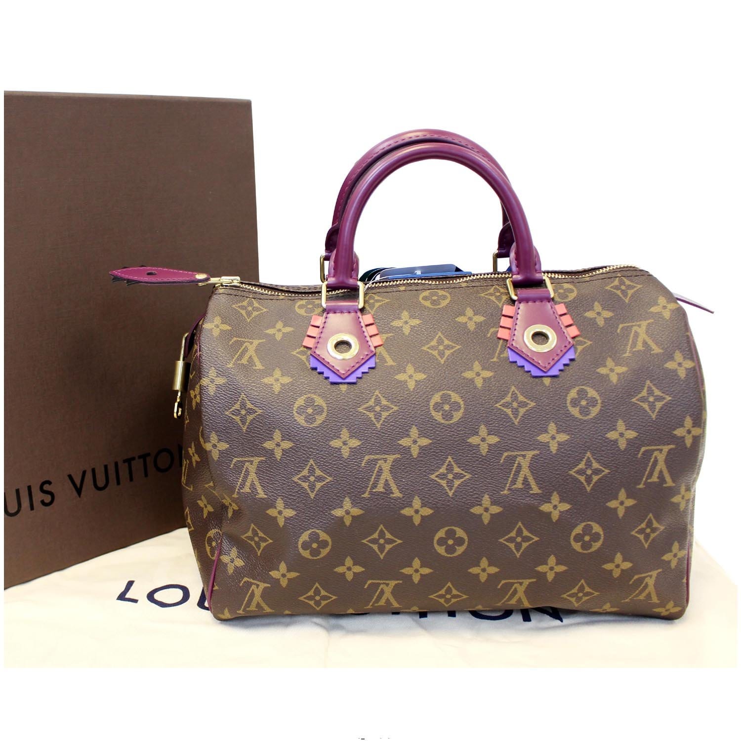 Louis Vuitton Speedy 30 Monogram Canvas Handbag with dust bag in Box