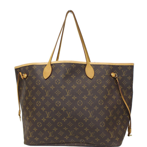LOUIS VUITTON Neverfull GM Monogram Canvas Tote Shoulder Bag Brown