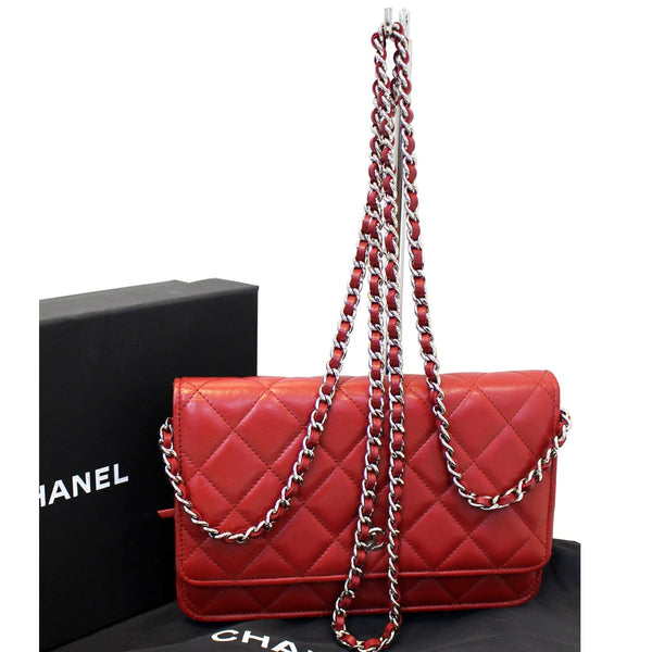 CHANEL Wallet on Chain Quilted Leather Shoulder Crossbody Bag-US