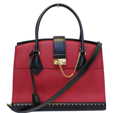 LOUIS VUITTON Cour Marly MM Calfskin Leather Shoulder Bag Rouge