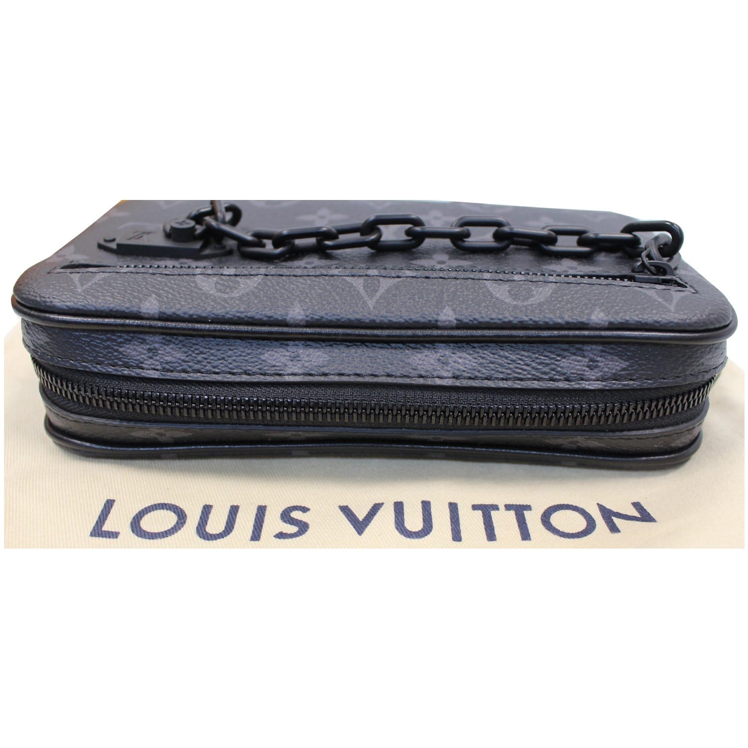 LOUIS VUITTON Volga Monogram Eclipse Pochette Clutch Bag Black