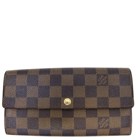 LOUIS VUITTON Damier Ebene Brown Sarah Wallet
