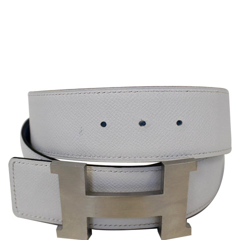HERMES Buckle H Reversible Blet White Size 42