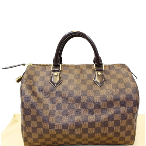 LOUIS VUITTON Speedy 30 Damier Ebene Brown Satchel Bag