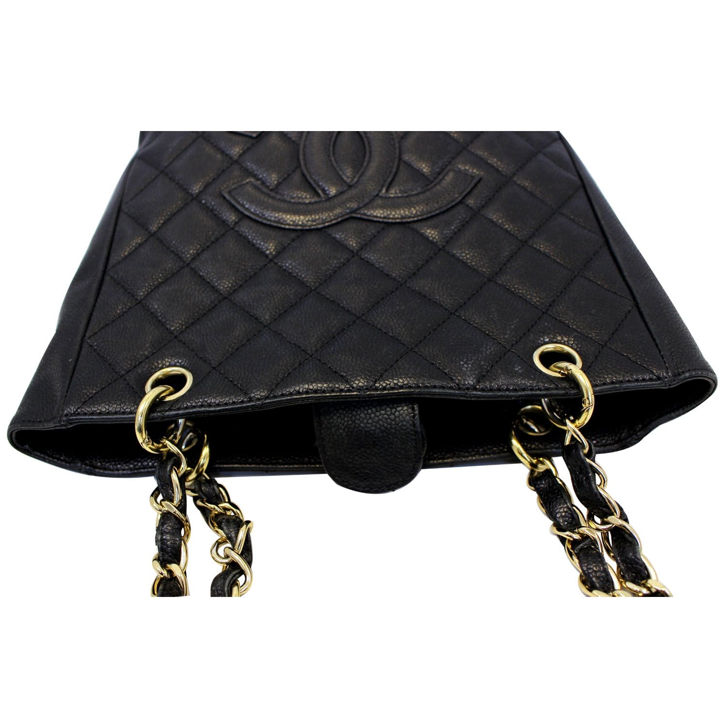 CHANEL PST Petit Shopping Caviar Leather Tote Bag Black-US
