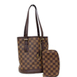 LOUIS VUITTON Marais Bucket Damier Ebene Shoulder Bag Brown