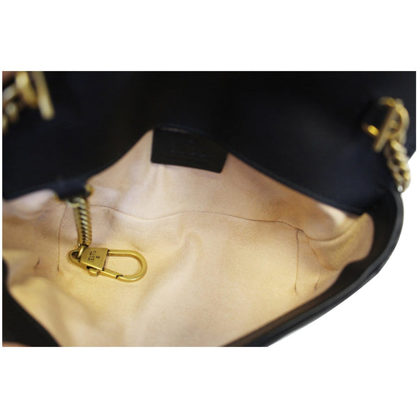 GUCCI GG Marmont Matelasse Leather Super Mini Crossbody Bag Black