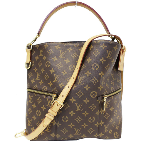 LOUIS VUITTON Melie Monogram Canvas Hobo Shoulder Bag Brown