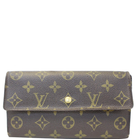 LOUIS VUITTON Porte Tresor International Monogram Canvas Wallet Brown