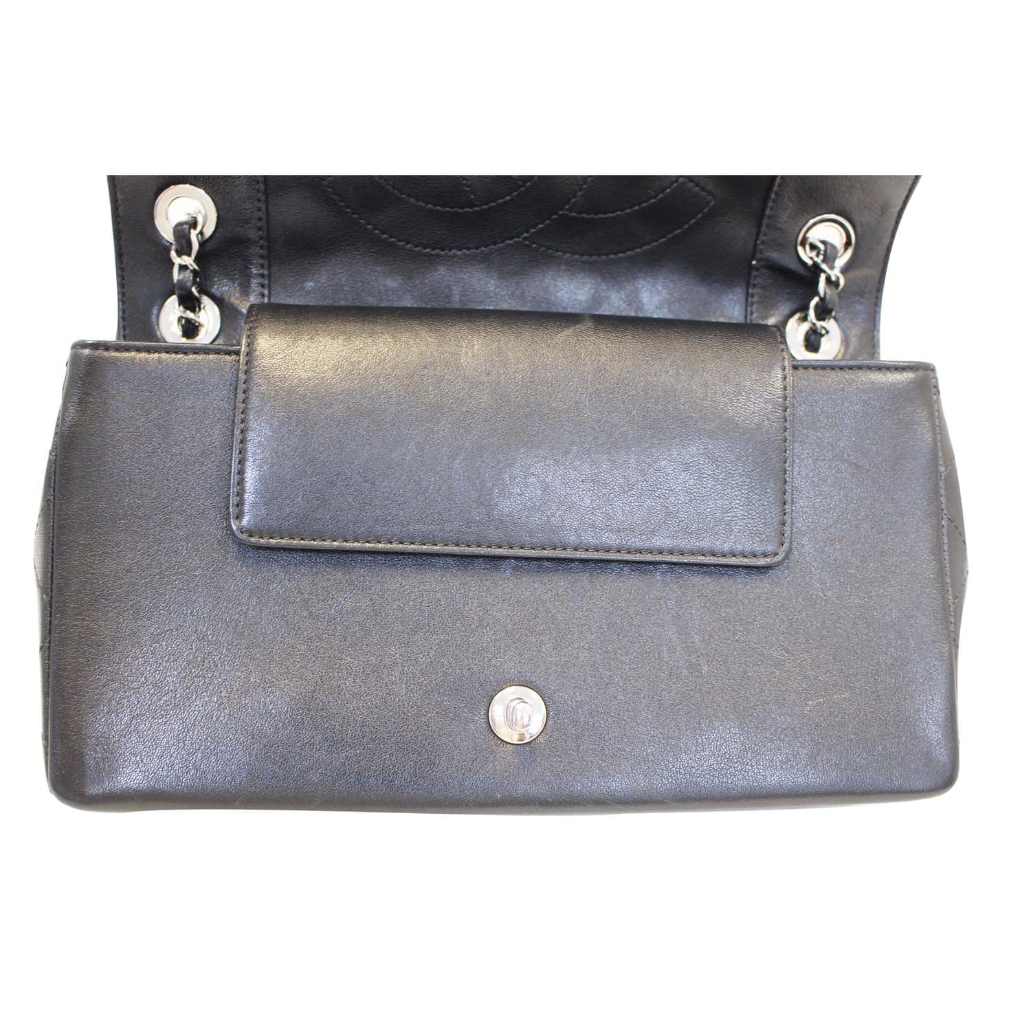 CHANEL Mademoiselle Vintage Flap Sheepskin Leather Shoulder Bag