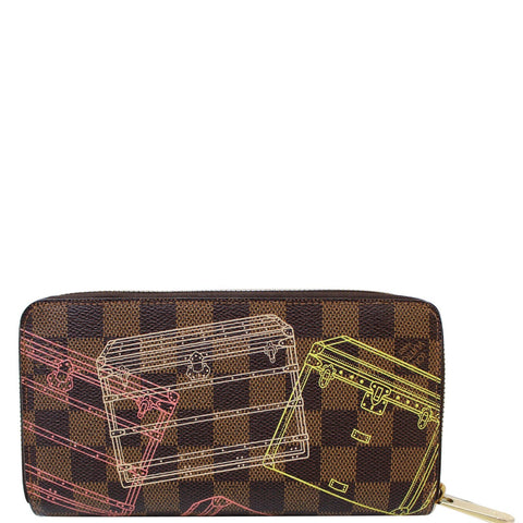 LOUIS VUITTON Trunks Damier Ebene Zippy Wallet Brown