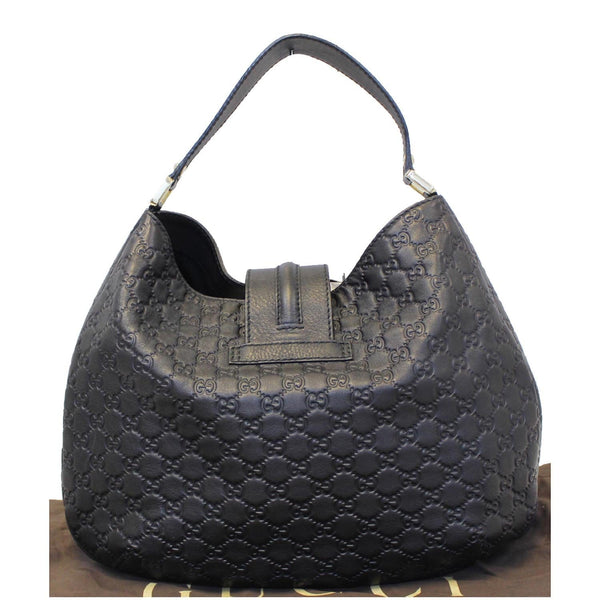GUCCI New Web Guccissima Leather Hobo Bag Black 233604