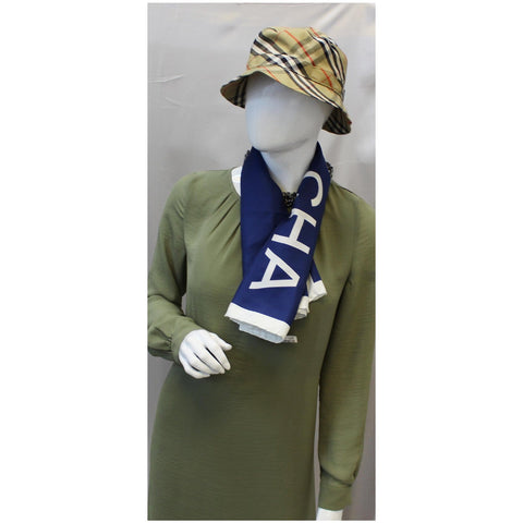 CHANEL Cruise 2019 Silk Scarf White/Blue/Red