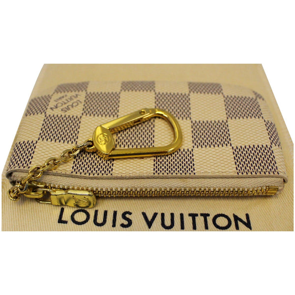 LOUIS VUITTON Pochette Key Cles Damier Azur Coin Case White